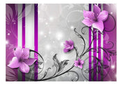 Wall Mural - Violet Buds 100x70cm - Non-Woven Murals