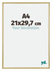 Annecy Plastic Photo Frame 21x29 7cm A4 Gold Front Size | Yourdecoration.com