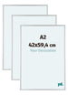 Aurora Aluminium Photo Frame 42x59-4cm A2 Set Van 3 Silver Matt Front Size | Yourdecoration.com