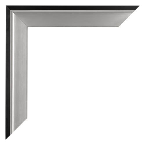 Birmingham Wooden Photo Frame 29 7x42cm A3 Black Silver Gepolijst Detail Corner | Yourdecoration.com