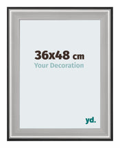 Birmingham Wooden Photo Frame 36x48cm Black Silver Polished Front Size | Yourdecoration.com