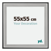 Birmingham Wooden Photo Frame 55x55cm Black Silver gepolijst Size | Yourdecoration.com