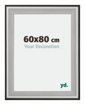 Birmingham Wooden Photo Frame 60x80cm Black Silver gepolijst Size | Yourdecoration.com