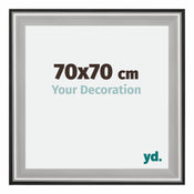 Birmingham Wooden Photo Frame 70x70cm Black Silver gepolijst Size | Yourdecoration.com