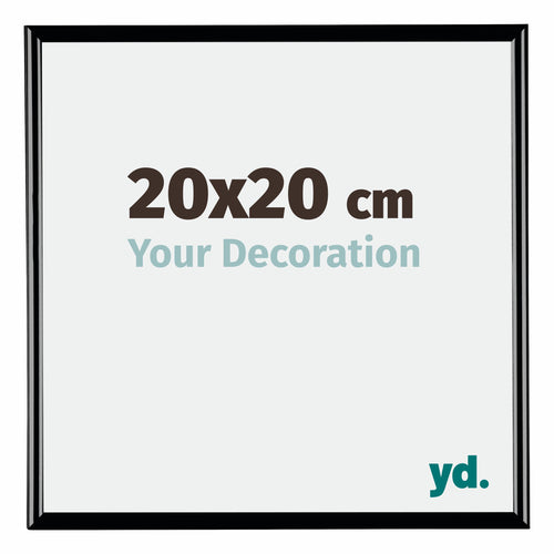 Bordeaux Plastic Photo Frame 20x20cm Black High Gloss Front Size | Yourdecoration.com