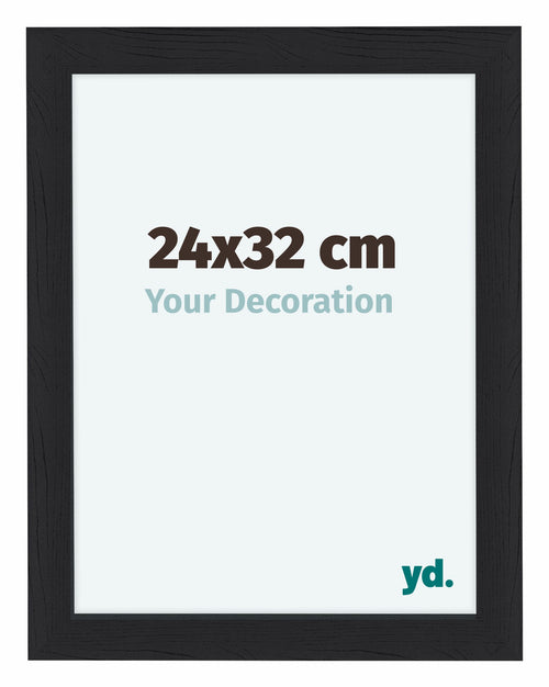 Como MDF Photo Frame 24x32cm Black Woodgrain Front Size | Yourdecoration.com