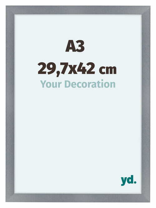 Como MDF Photo Frame 29 7x42cm A3 Aluminium Brushed Front Size | Yourdecoration.com