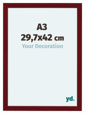 Como MDF Photo Frame 29 7x42cm A3 Wine Red Swept Front Size | Yourdecoration.com