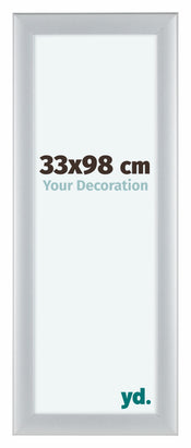 Como MDF Photo Frame 33x98cm Silver Matte Front Size | Yourdecoration.com