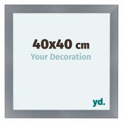 Como MDF Photo Frame 40x40cm Aluminium Brushed Front Size | Yourdecoration.com