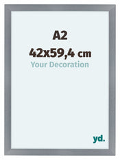 Como MDF Photo Frame 42x59 4cm A2 Aluminium Brushed Front Size | Yourdecoration.com