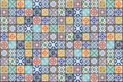 Dimex Vintage Tiles Wall Mural 375x250cm 5 Panels | Yourdecoration.com