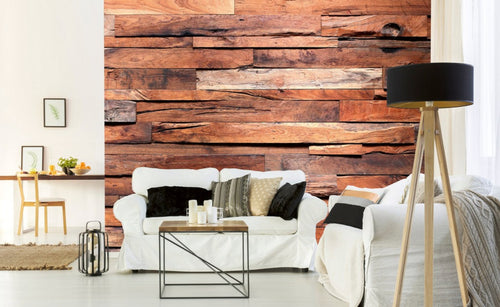 Dimex Wooden Wall Wall Mural 375x250cm 5 Panels Ambiance | Yourdecoration.com