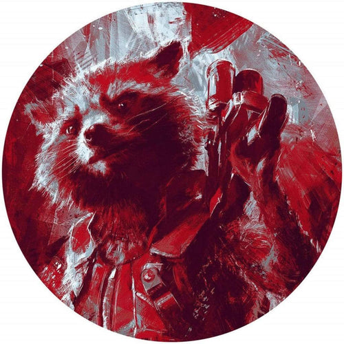 Komar Avengers Painting Rocket Raccoon Self Adhesive Wall Mural 125x125cm Round | Yourdecoration.com