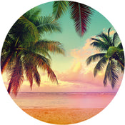 Komar Getaway Wall Mural 125x125cm Round Ambiance | Yourdecoration.com