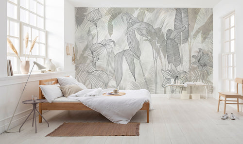 Komar Linierte Lilien Non Woven Wall Murals 400x250cm 4 panels Ambiance | Yourdecoration.com