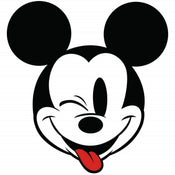 Komar Mickey Head Optimism Self Adhesive Wall Mural 125x125cm Round | Yourdecoration.com