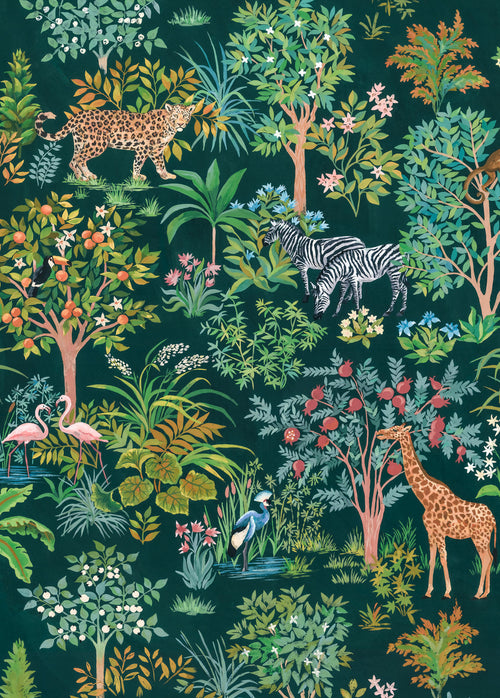 Komar Non Woven Wall Mural Inx4 055 Happy Jungle | Yourdecoration.com