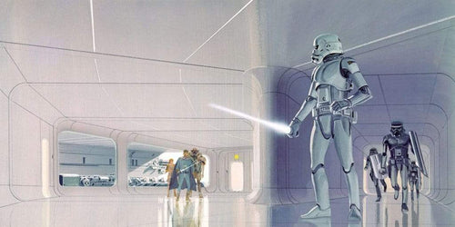 Komar Star Wars Classic RMQ Stormtrooper Hallway Non Woven Wall Mural 500x250cm 10 Panels | Yourdecoration.com