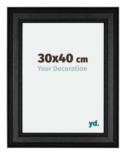 Londen Wooden Photo Frame 30x40cm Black Front Size | Yourdecoration.com