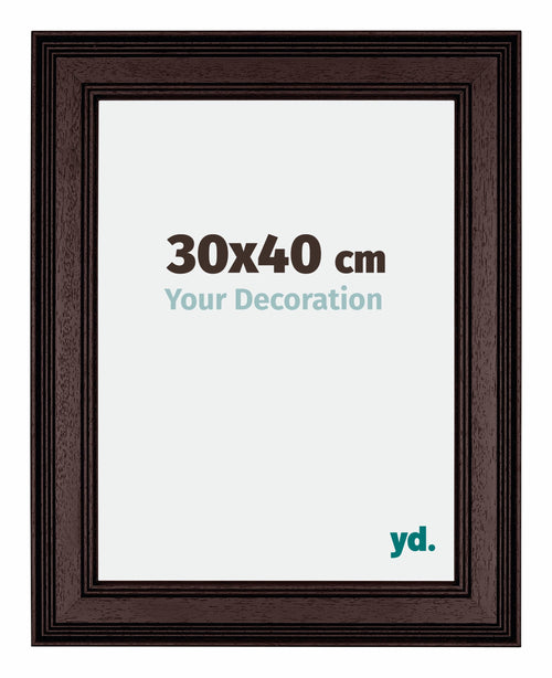 Londen Wooden Photo Frame 30x40cm Brown Wenge Front Size | Yourdecoration.com