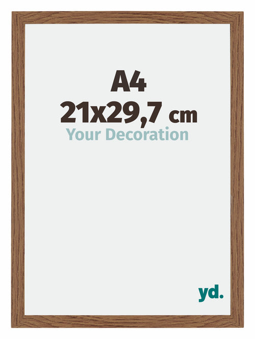 Mura MDF Photo Frame 21x29 7cm A4 Oak Rustic Front Size | Yourdecoration.com