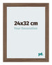 Mura MDF Photo Frame 24x32cm Black Woodgrain Front Size | Yourdecoration.com