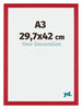 Mura MDF Photo Frame 29 7x42cm A3 Red Front Size | Yourdecoration.com