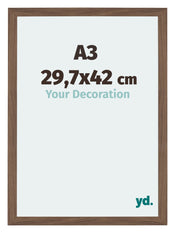 Mura MDF Photo Frame 29 7x42cm A3 Walnut Dark Front Size | Yourdecoration.com