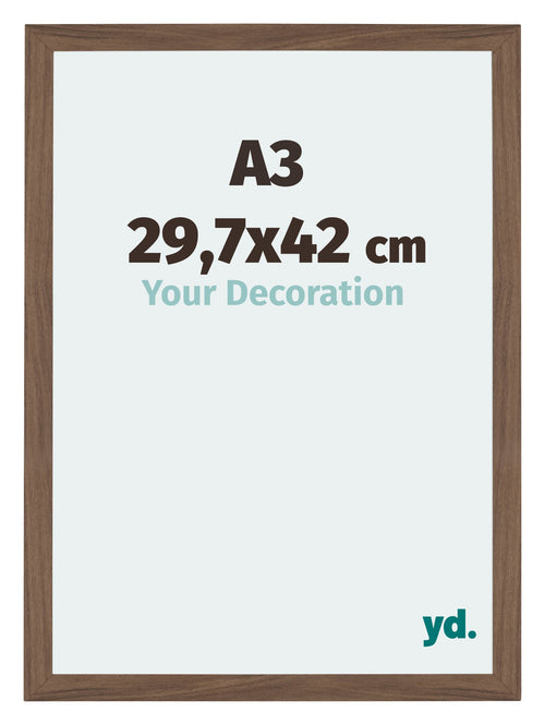 Mura MDF Photo Frame 29 7x42cm A3 Walnut Dark Front Size | Yourdecoration.com