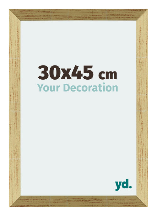 Mura MDF Photo Frame 30x45cm Gold Shiny Front Size | Yourdecoration.com