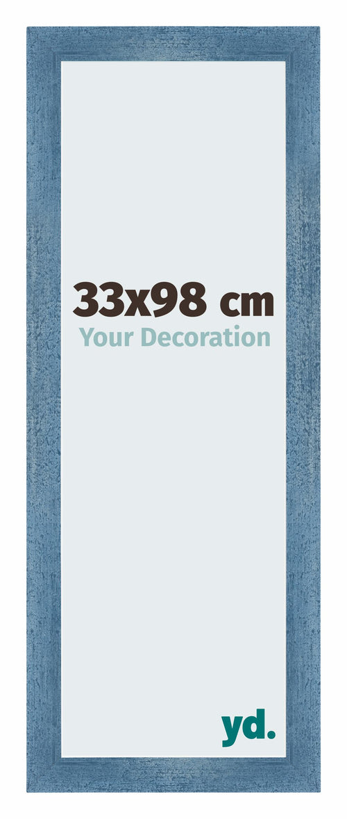 Mura MDF Photo Frame 33x98cm Bleu Brillant Patiné Front Size | Yourdecoration.com