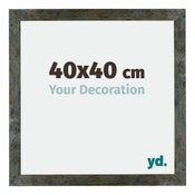 Mura MDF Photo Frame 40x40cm Blue Gold Melange Front Size | Yourdecoration.com