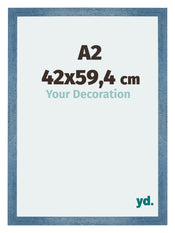 Mura MDF Photo Frame 42x59 4cm A2 Bright Blue Swept Front Size | Yourdecoration.com