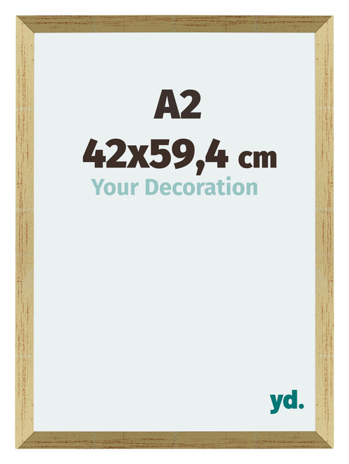 Mura MDF Photo Frame 42x59 4cm A2 Gold Shiny Front Size | Yourdecoration.com