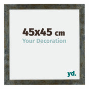 Mura MDF Photo Frame 45x45cm Blue Gold Melange Front Size | Yourdecoration.com