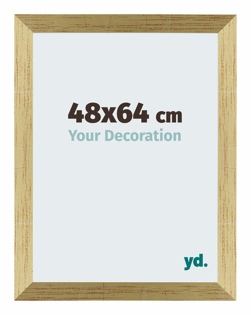 Mura MDF Photo Frame 48x64cm Gold Shiny Front Size | Yourdecoration.com