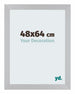 Mura MDF Photo Frame 48x64cm Silver Matte Front Size | Yourdecoration.com