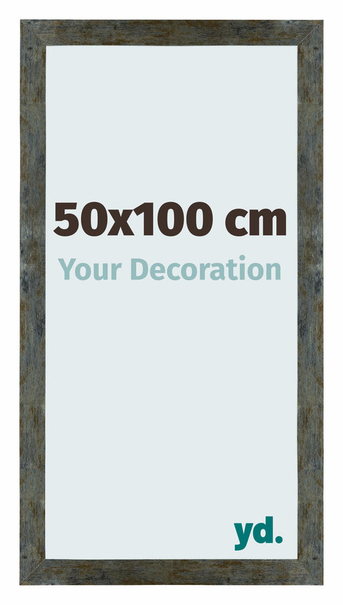 Mura MDF Photo Frame 50x100cm Blue Gold Melange Front Size | Yourdecoration.com