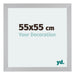 Mura MDF Photo Frame 55x55cm Silver Matte Front Size | Yourdecoration.com