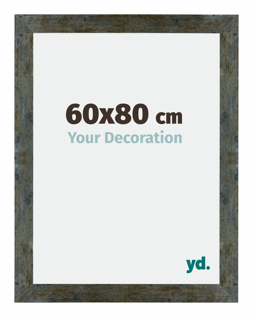 Mura MDF Photo Frame 60x80cm Blue Gold Melange Front Size | Yourdecoration.com