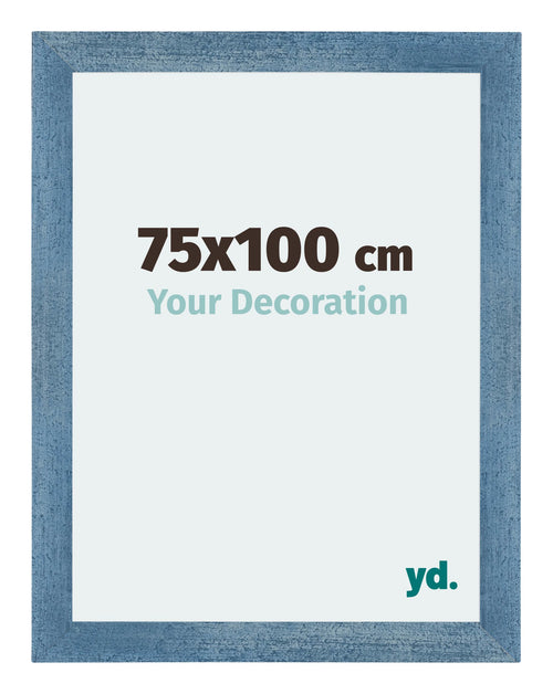 Mura MDF Photo Frame 75x100cm Bright Blue Swept Front Size | Yourdecoration.com