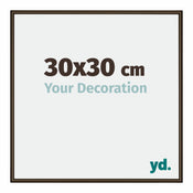 New York Aluminium Photo Frame 30x30cm Walnut Structure Front Size | Yourdecoration.com