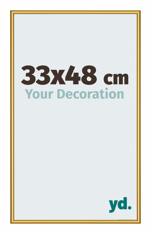 New York Aluminium Photo Frame 33x48cm Gold Shiny Front Size | Yourdecoration.com