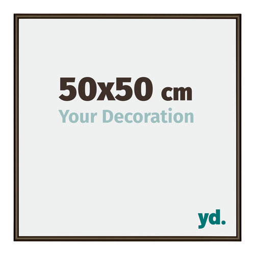 New York Aluminium Photo Frame 50x50cm Walnut Structure Front Size | Yourdecoration.com