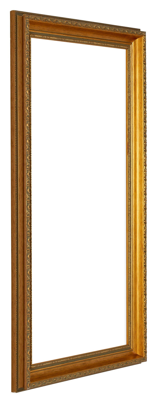 Oxford Wood Photo Frame 20x40cm Gold Antique Front Oblique | Yourdecoration.com