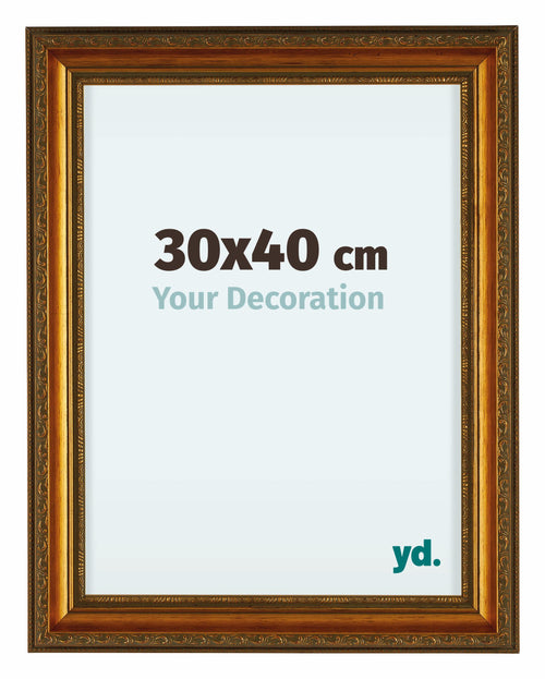 Oxford Wood Photo Frame 30x40cm Gold Antique Front Size | Yourdecoration.com