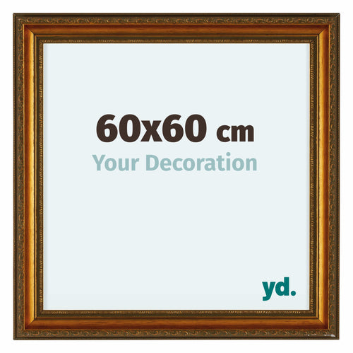 Oxford Wood Photo Frame 60x60cm Gold Antique Front Size | Yourdecoration.com