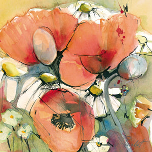 PGM MPT 06 Marta Peuckert Mohn und Margeriten Art Print 21x21cm | Yourdecoration.com