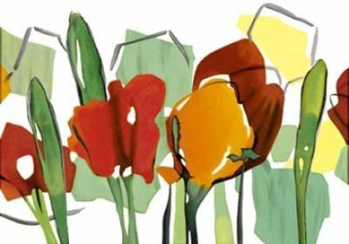 PGM WM 08 Walter Muth Rote Blumen Trilogie II Art Print 100x70cm | Yourdecoration.com